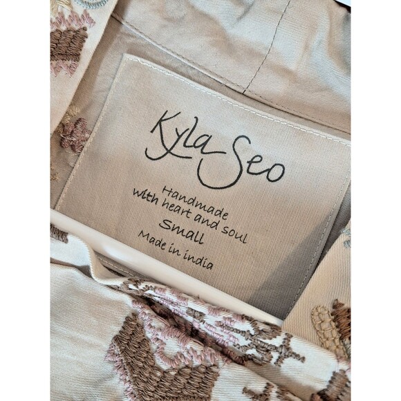 NEW KYLA SEO CAITE CALISTA PINK EMBROIDERED JACKET sz S KIMONO TENCIL BOHO FEST - Picture 7 of 12